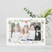 Floral Photo Joyeux Cartes de fin de année de Noël (Debout devant)