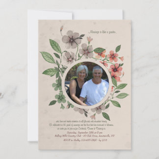 Floral Photo Lijst Invitation Kaart