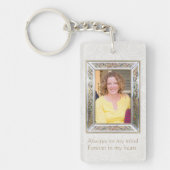 Floral Photo lijst Quote aangepast Memorial Sleute Sleutelhanger (Voorkant)
