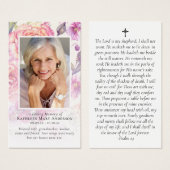 Floral Photo Memorial Prayer Kaart (Voorkant /achterkant)