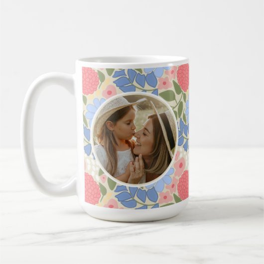 Floral Photo Mug – Personalized Message & Keepsake (Gauche)
