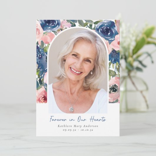 Floral Photo Order of Service Funeral Programma (Staand voorkant)