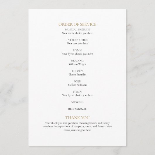 Floral Photo Order of Service Funeral Programme Programma (Achterkant)