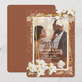 Floral Photo Save the Date  Kaart (Voorkant / Achterkant)