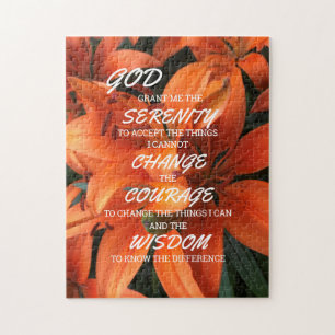 Floral Photography Serenity Prayer Flowers Legpuzzel