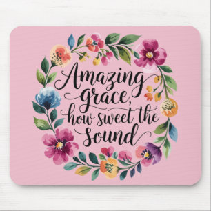 Floral Pink Amazing Grace Muismat