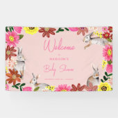Floral Pink Baby shower Spandoek (Horizontaal)