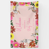 Floral Pink Baby shower Spandoek (Verticaal)