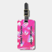  Floral Pink Bagagelabel Hawaii (Voorkant verticaal)