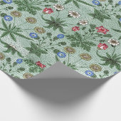 Floral Pink Blue William Morris Daisy Cadeaupapier (Hoek)
