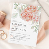 Floral Pink Blush Waterverf Elegant Wedding Kaart
