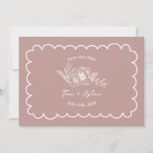 Floral Pink Botanical Bewaar de datumfoto Save The Date (Voorkant)