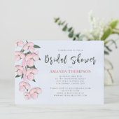 Floral Pink Botanical Cherry Blossom QR Code Kaart (Staand voorkant)