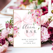 Floral Pink Bow Bouquet Bar Poster