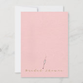 Floral Pink Bridal Brunch Invitation à la douche n (Dos)