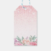 Floral Pink bruiloft Cadeaulabel (Achterkant)