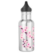 Floral Pink Cherry Blossom Waterfles (Links)