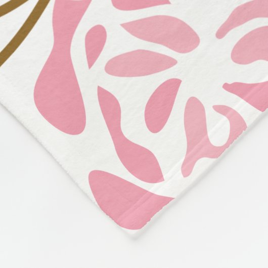  Floral Pink Flowers en DIY Text Fleece Deken (Hoek)