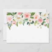 Floral Pink Gold 1er Anniversaire Fête Invitation (Dos)