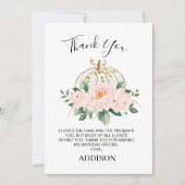 Floral Pink Gold Citrouille Anniversaire Carte de (Devant)