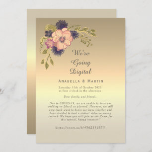 Floral Pink Gold Faire-part de mariage en ligne