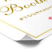 Floral Pink Gold Wedding Photo Booth Poster (Hoek)
