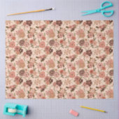 Floral Pink Green Flowers Pattern Tissuepapier (Craft)