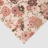 Floral Pink Green Flowers Pattern Tissuepapier (Detail)