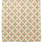 Floral Pink & Green Quilt Folk Art Pattern Douchegordijn (Voorkant)
