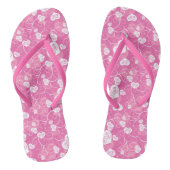 Floral Pink Heart Pattern Teenslippers (Voetbed)