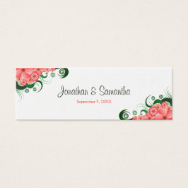 Floral Pink Hibiscus Wedding Favor of Favor Tags Mini Visitekaartjes