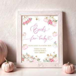 Floral Pink Little Pumpkin Boeken voor Baby Poster