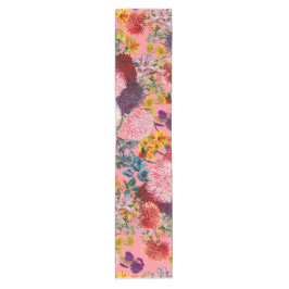 Floral Pink Pattern Korte Tafelloper