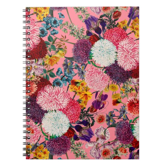 Floral Pink Pattern Notitieboek (Voorkant)