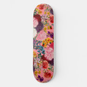 Floral Pink Pattern Skateboard (Voorkant)