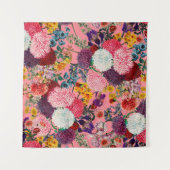 Floral Pink Pattern Wandkleed (Voorkant)