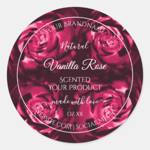 Floral Pink Produit Emballage Étiquette Fleurs Ros