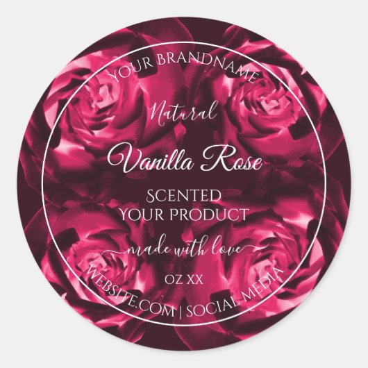 Floral Pink Produit Emballage Étiquette Fleurs Ros (Devant)