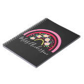 Floral Pink Rainbow Personalized Teacher Gift Notitieboek (Linkerzijde)