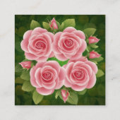 Floral Pink Roses Visitekaartje (Achterkant)