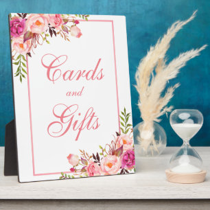 Floral Pink Shower of Wedding Cards Gifts Fotoplaat