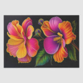 Floral Pink Yellow Botanical Illustratie Tissuepapier (Voorkant)