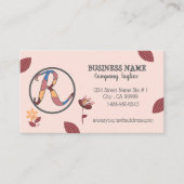 Floral Pinky Peach Carte de visite avec logo (Devant)