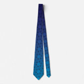 Floral Pinrad Pattern Blue Gradient Ombre Stropdas (Voorkant)