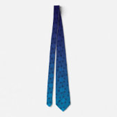 Floral Pinrad Pattern Blue Gradient Ombre Stropdas (Achterkant)