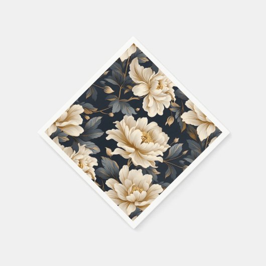 Floral Pioen Elegant Modern Servet (Hoek)