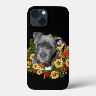 Floral pitbull mama iPhone 13 mini hoesje
