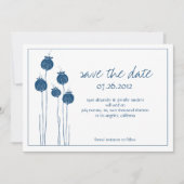 Floral Pods Navy Save the Date (Voorkant)