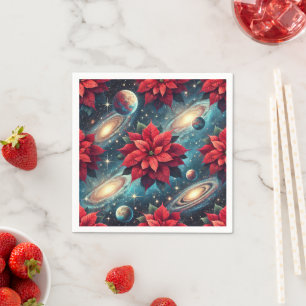 Floral Poinsettia Hemelse Patroon Decoupage Servet