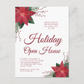Floral Poinsettia Holiday Open House Invitation (Devant)